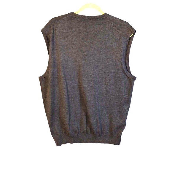 Jos A Bank Vest Mens L Merino Wool Grey V Neck Pullover Preppy Grandpa Old Money - Picture 2 of 4